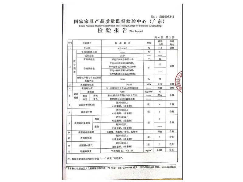 產(chǎn)品檢驗報告